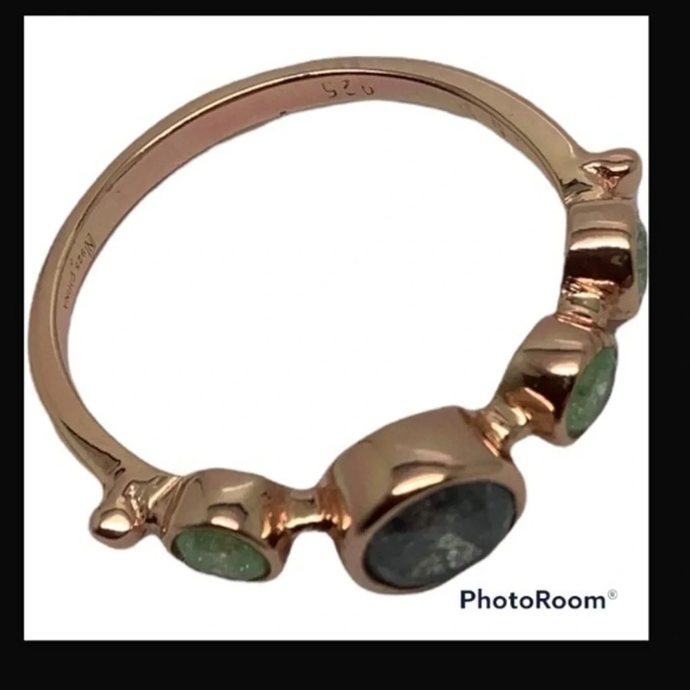 Gold over sterling silver gemstone ring